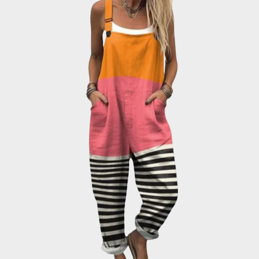 Warm Floral Print Dungaree
