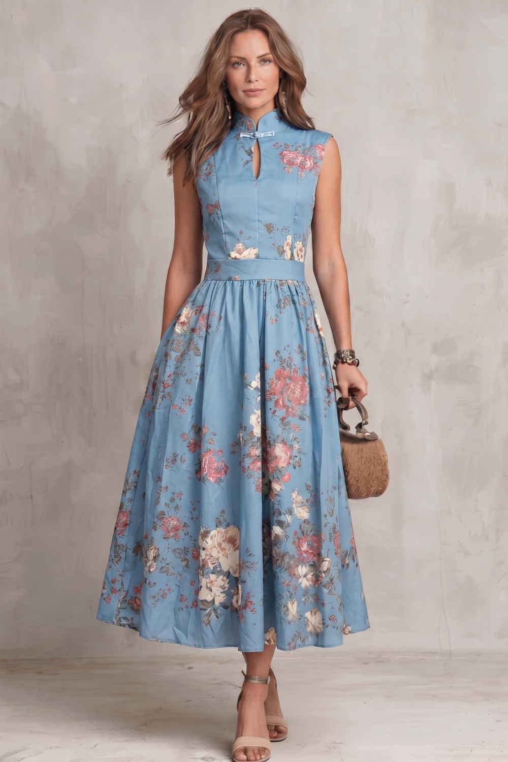 Noirelle – Vintage floral elegance – Midi dress