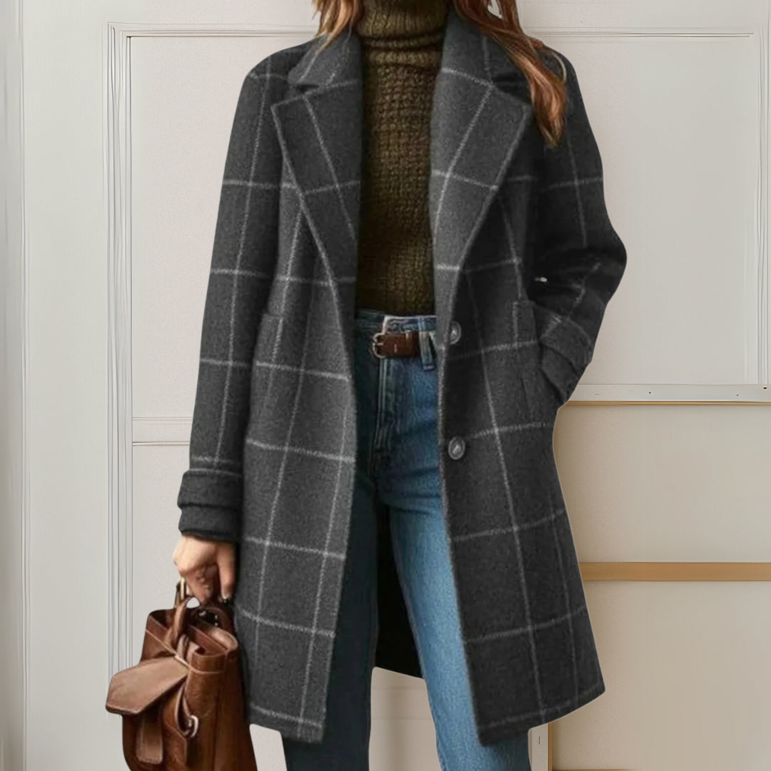 Margot™ | Long Tweed Plaid Coat