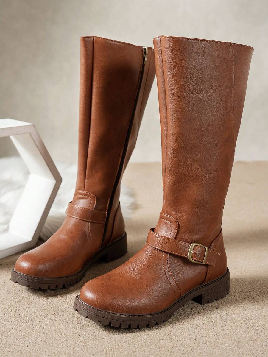 Women's Orthopedic Buckle Leather Boots