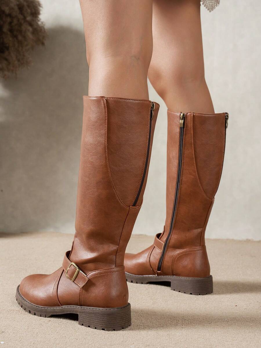 Women's Orthopedic Buckle Leather Boots