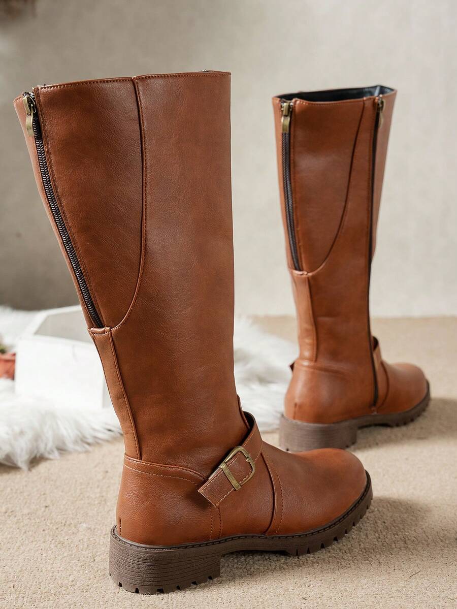 Women's Orthopedic Buckle Leather Boots