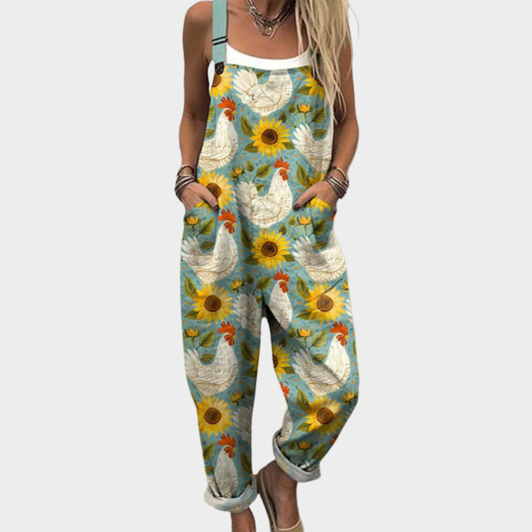 Lavender Floral Print Dungaree