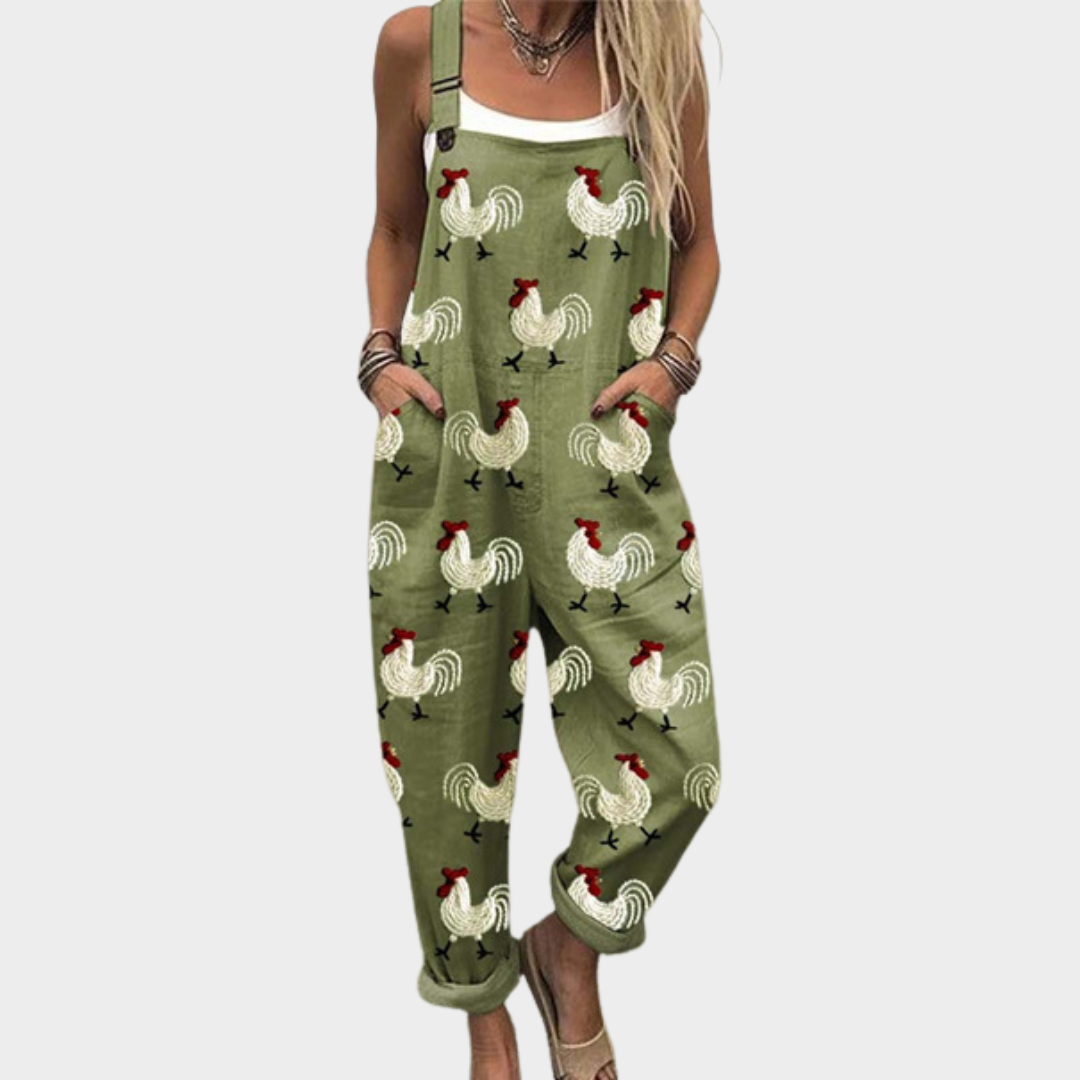 Coastal Floral Print Dungaree
