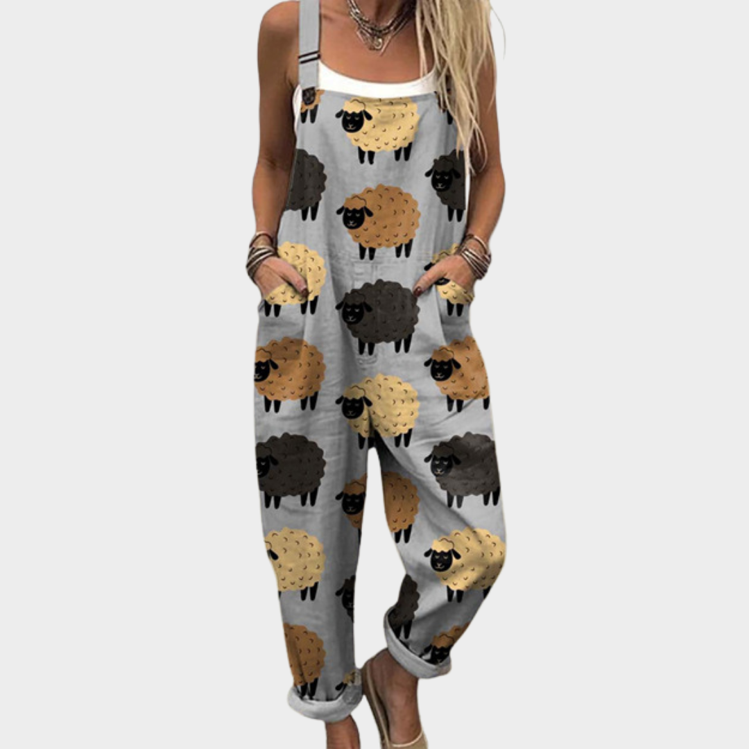 Soft Floral Print Dungaree