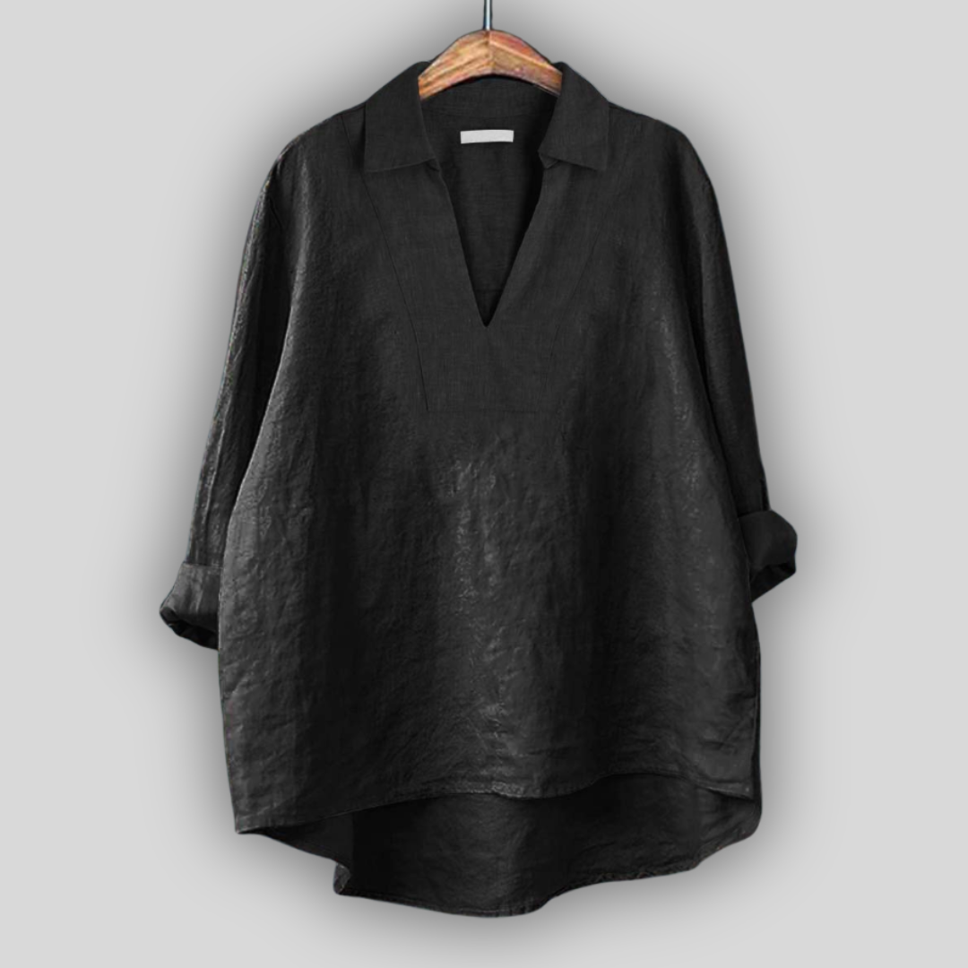 Honor Collared Split Neck Top
