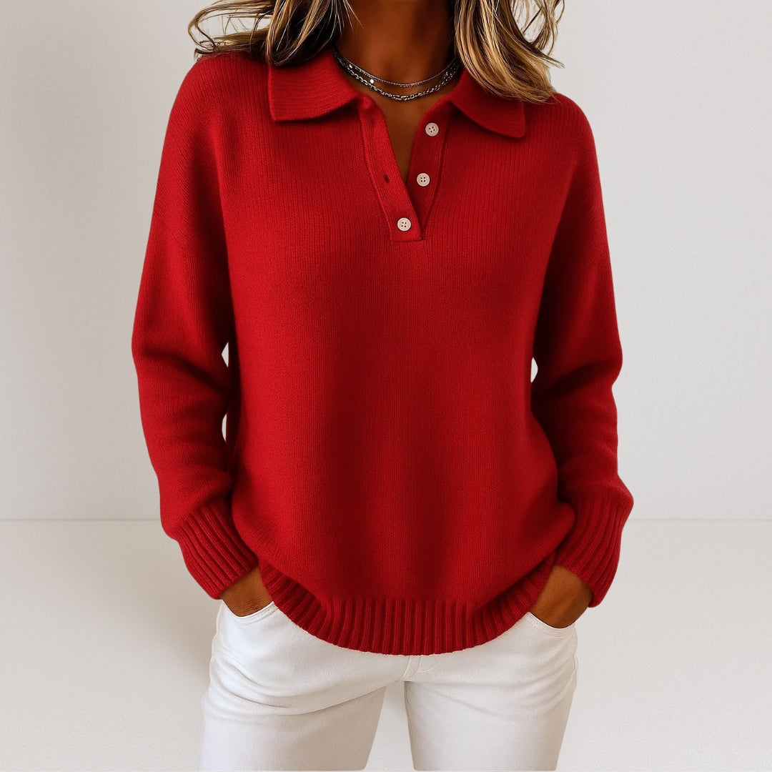 Kate Soft Knit Sweater with Collar