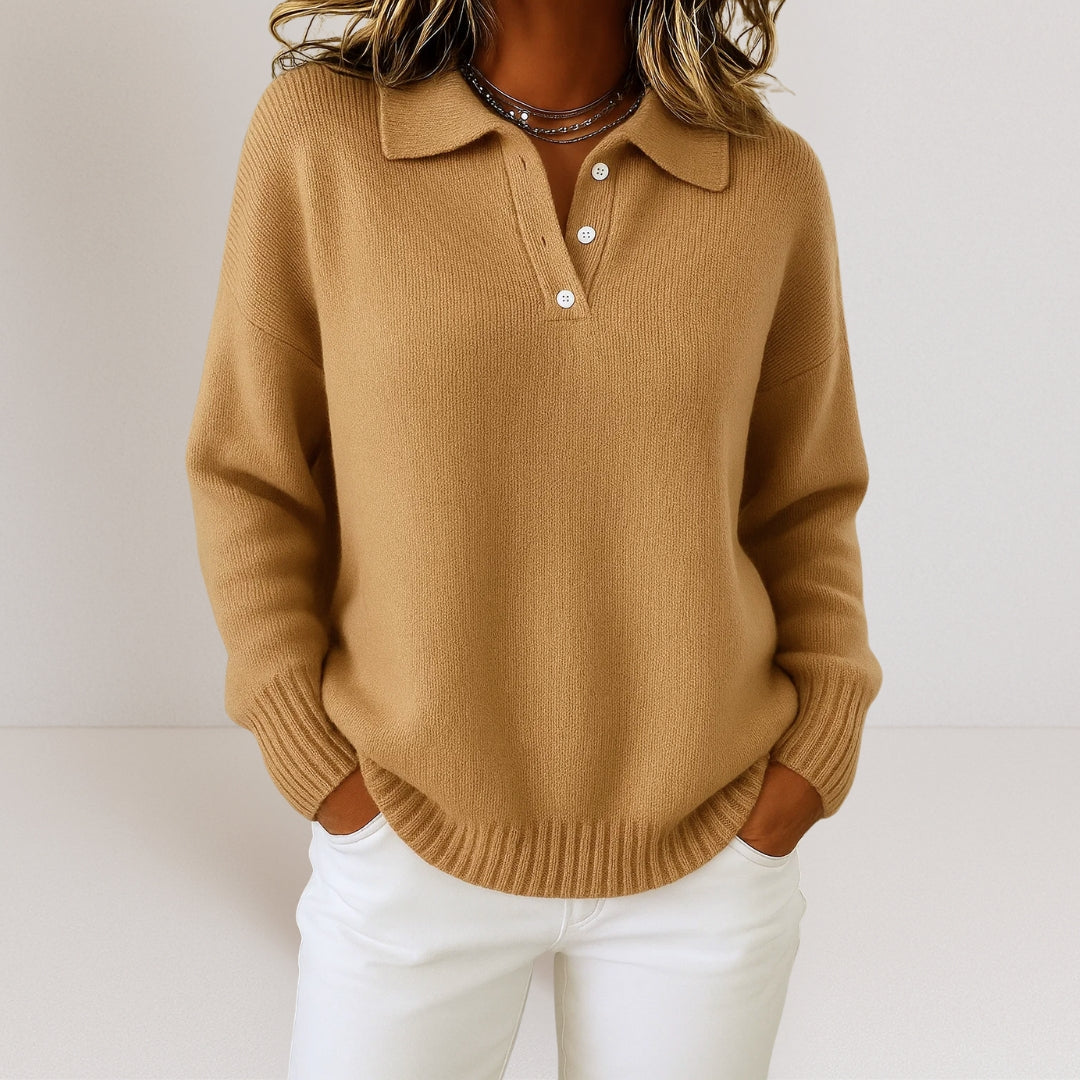 Kate Soft Knit Sweater with Collar