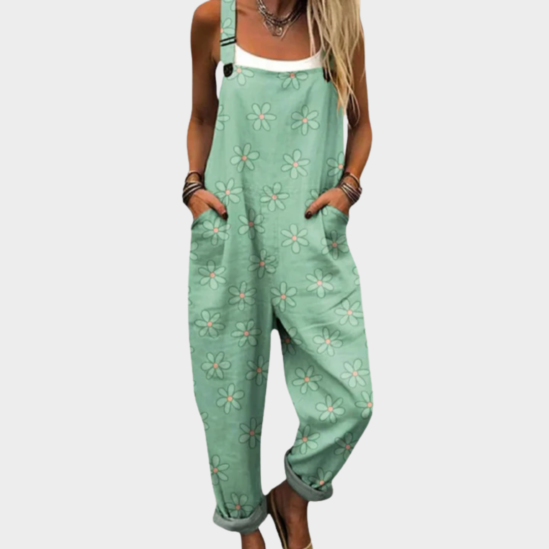 Warm Tone Floral Dungaree