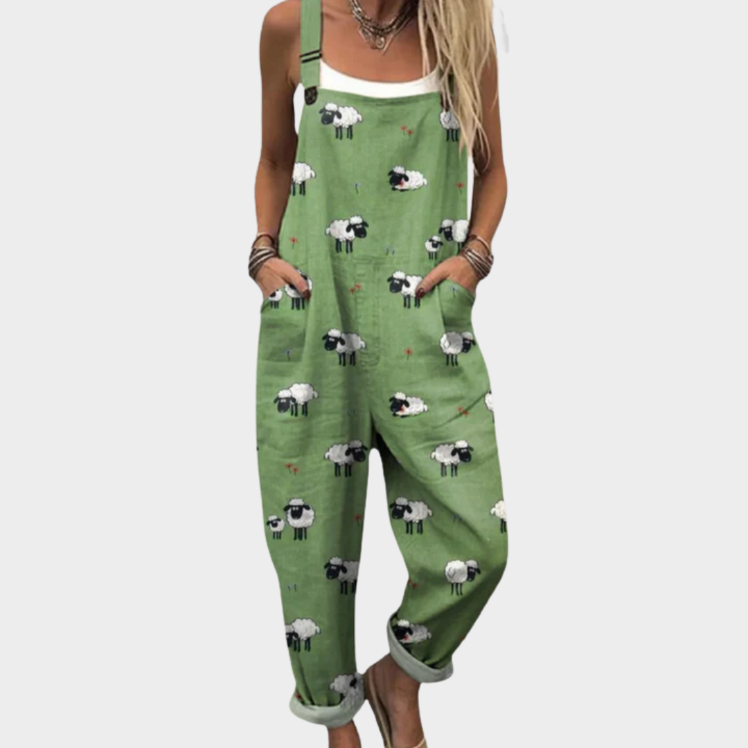 Autumn Floral Print Dungaree