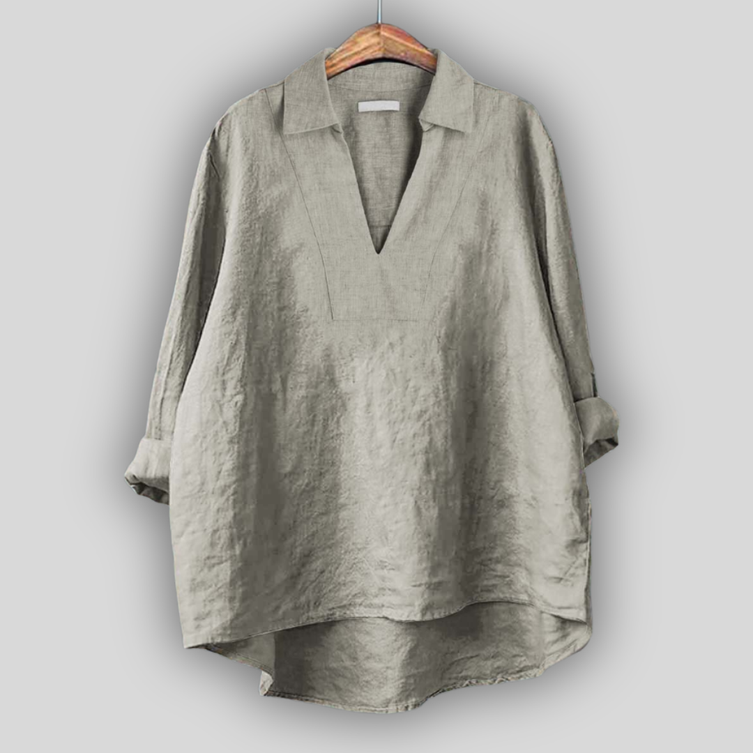 Honor Collared Split Neck Top