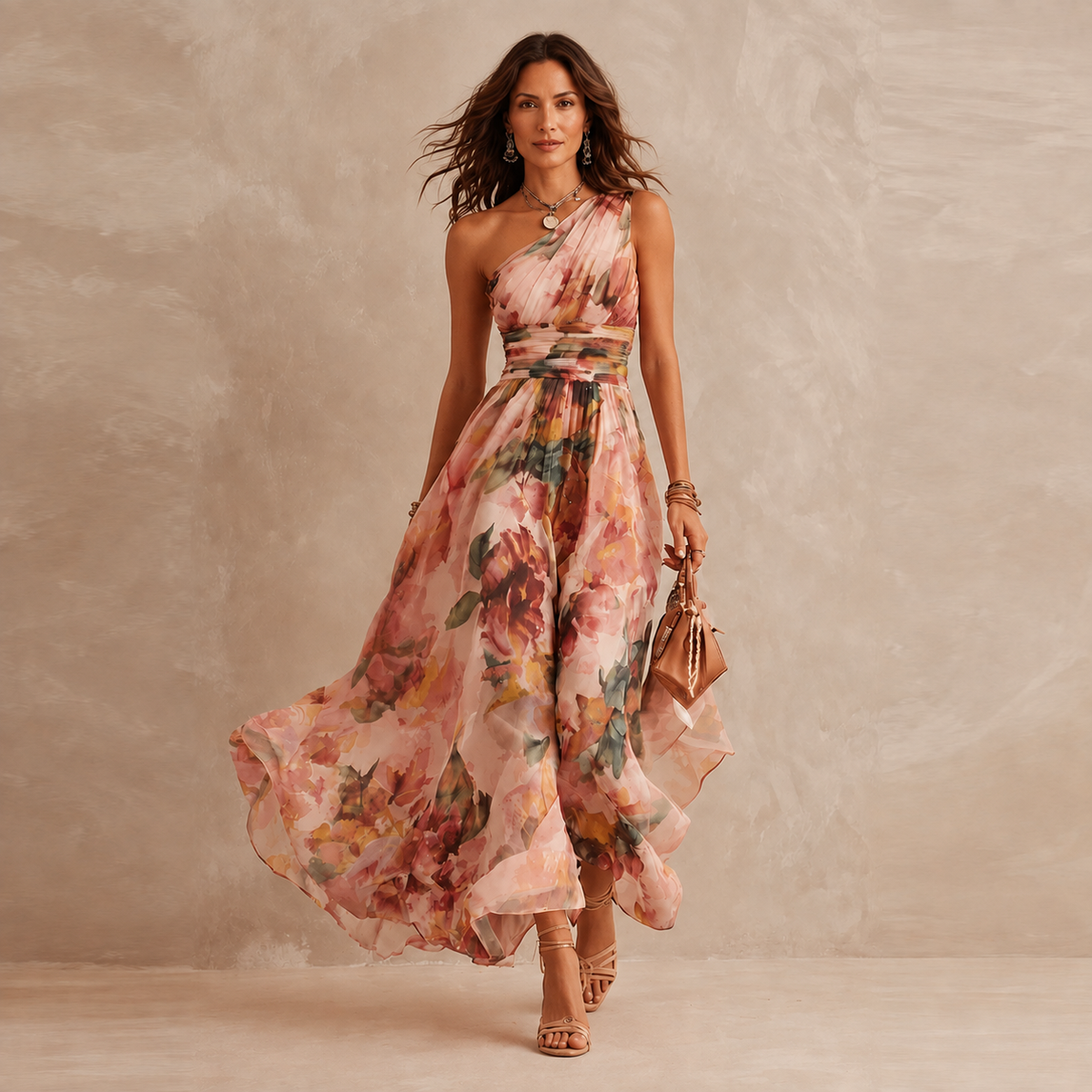 Celeste™ One-Shoulder Floral Maxi