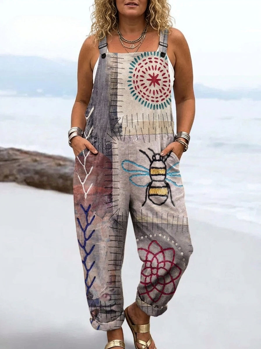 Comfortable Printed Dungaree