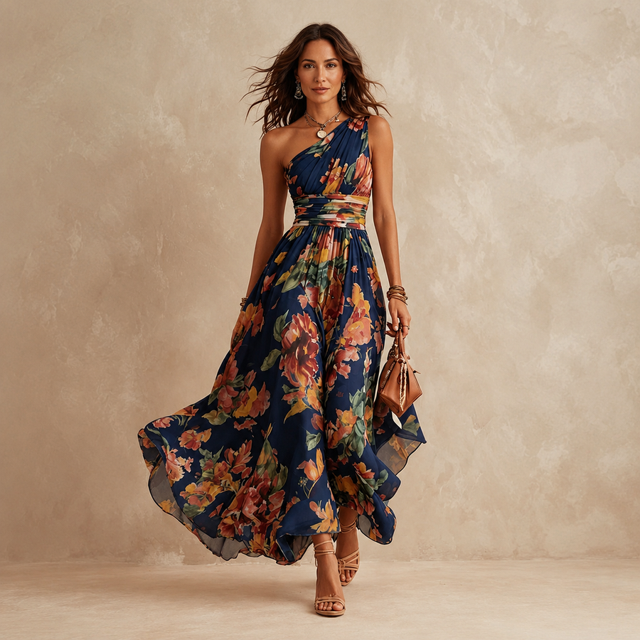 Celeste™ One-Shoulder Floral Maxi