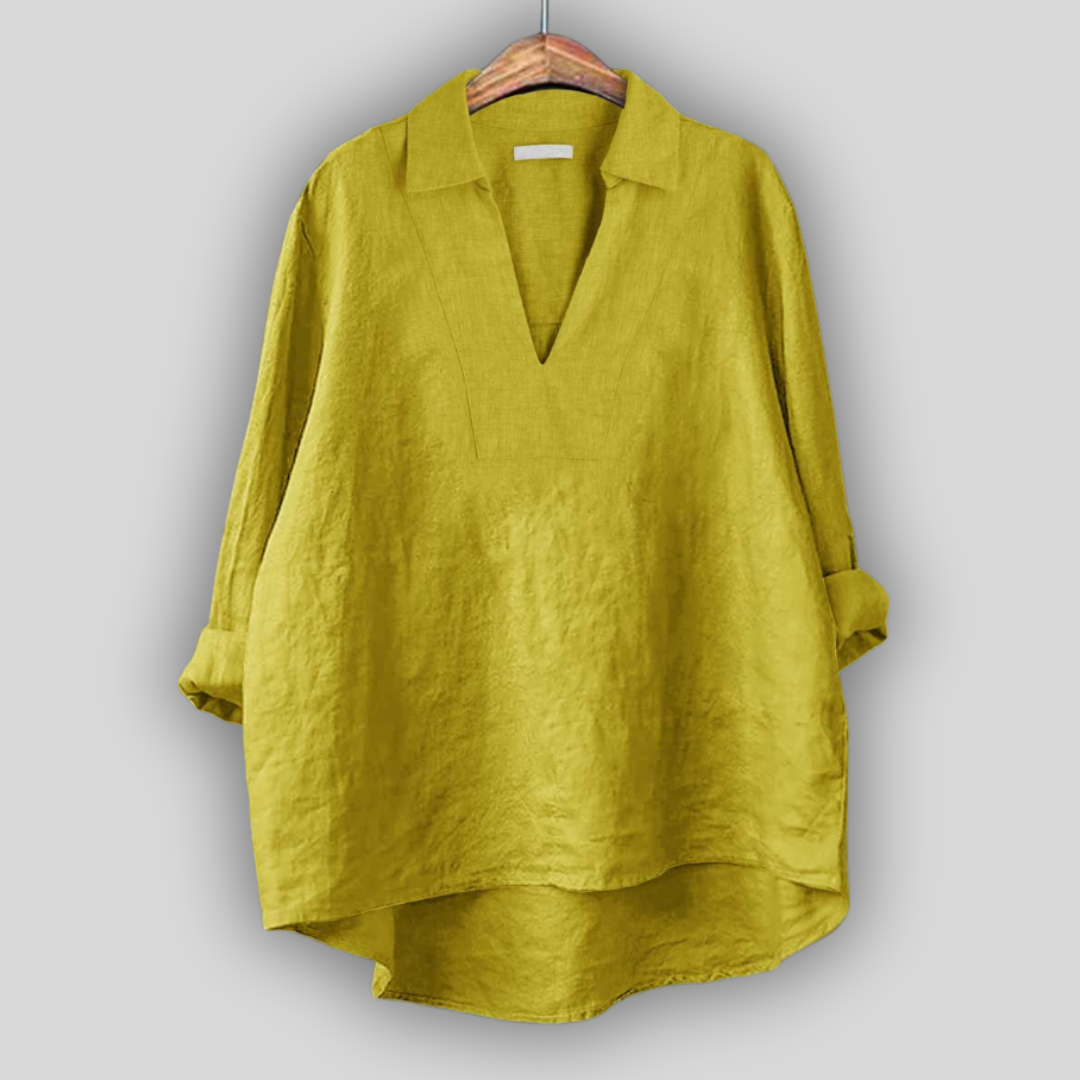 Honor Collared Split Neck Top