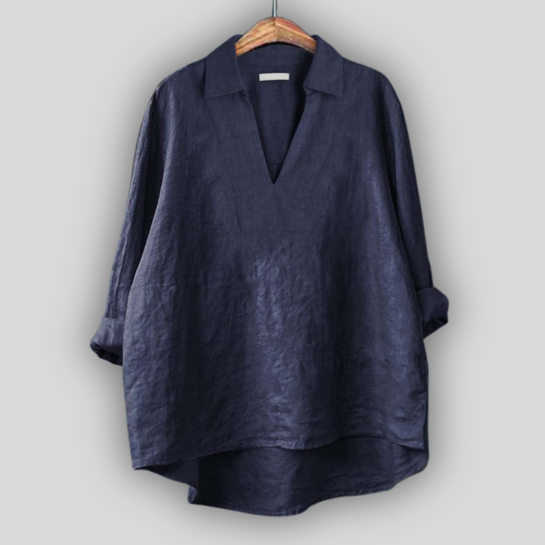 Honor Collared Split Neck Top