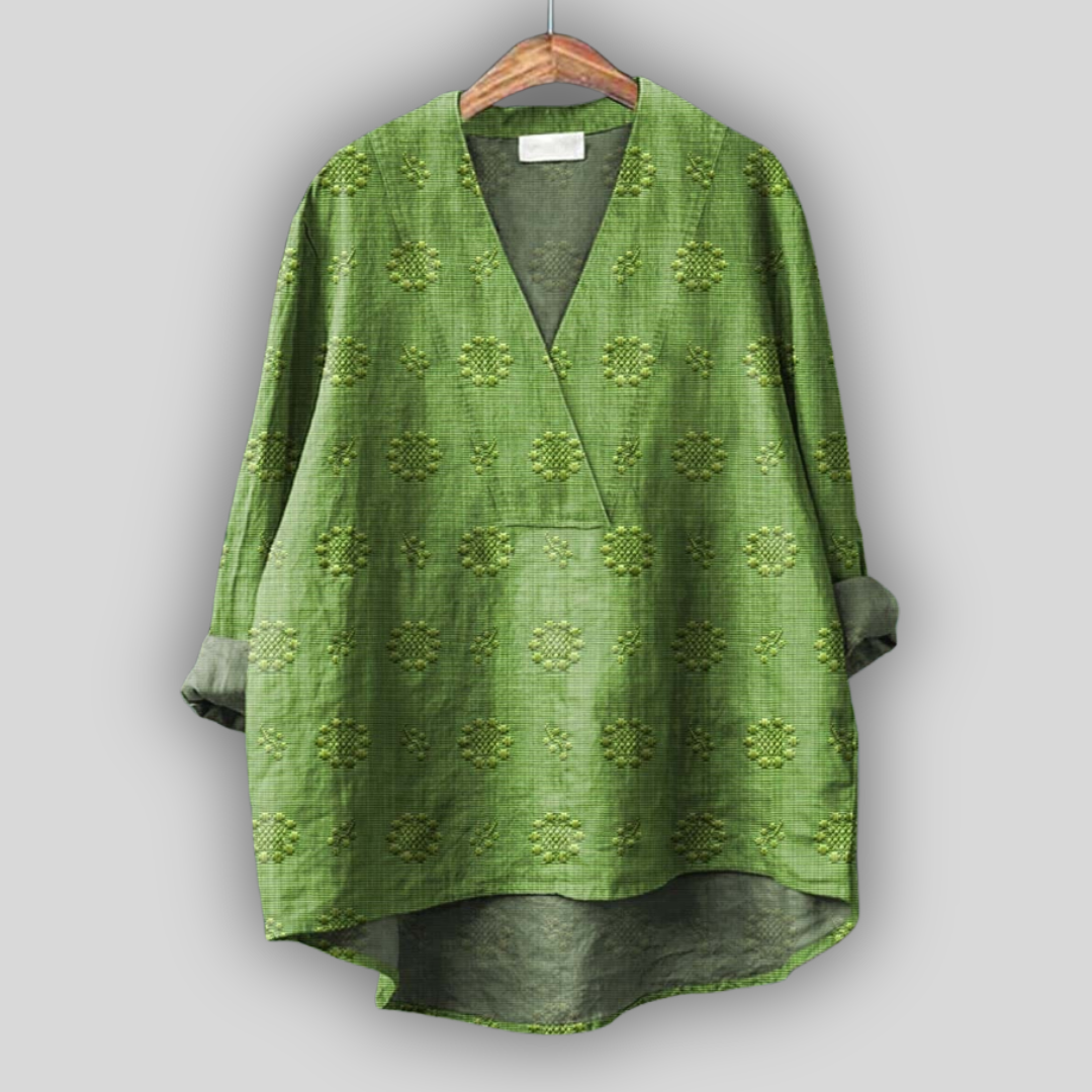 Faith Embroidered Wrap Top