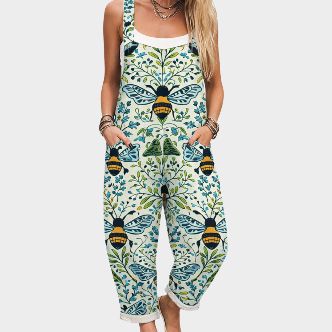Soft Bloom Print Dungaree
