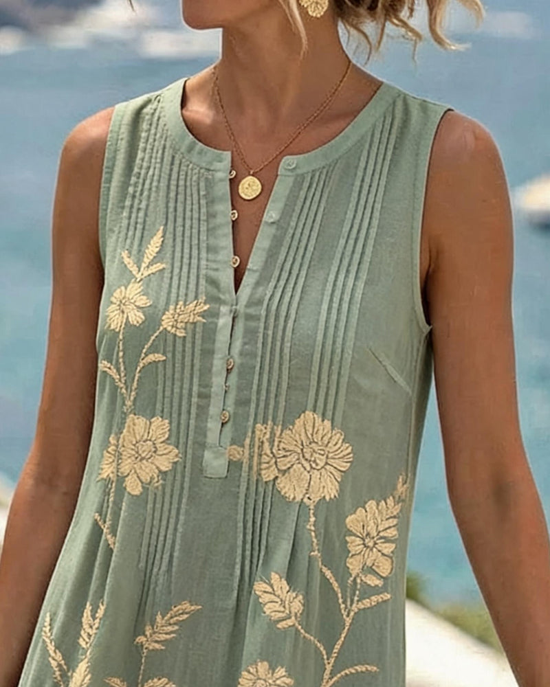 Juliette | Pleated Floral Shift Dress