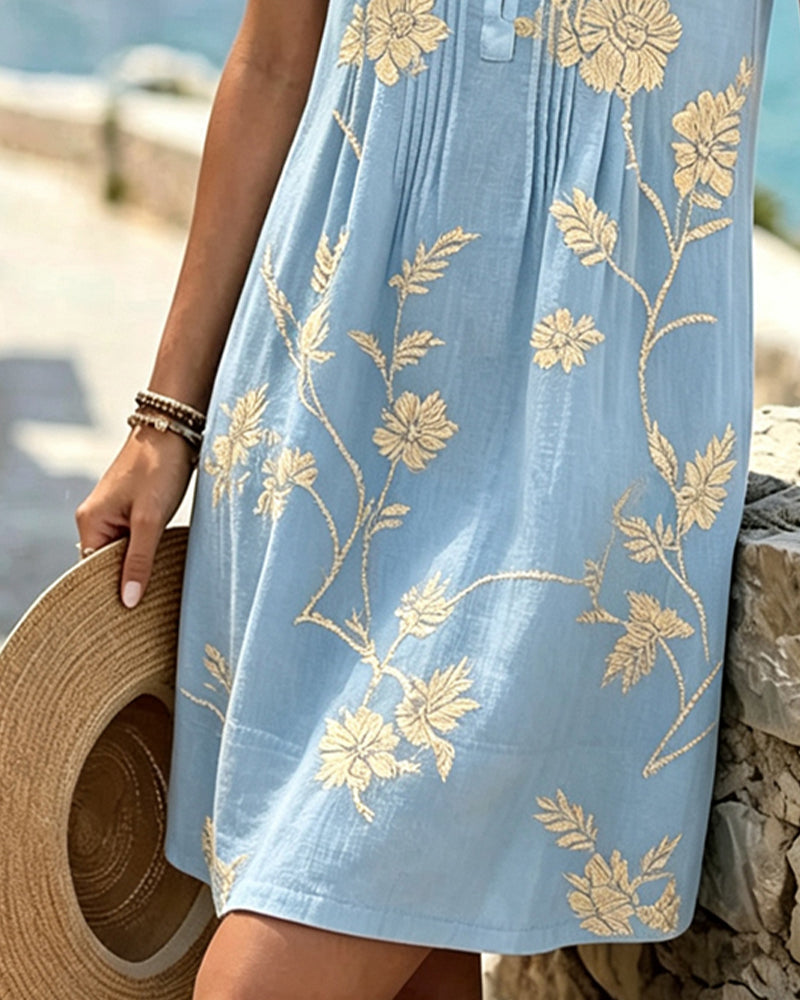 Juliette | Pleated Floral Shift Dress