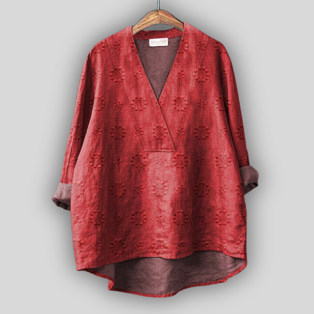 Faith Embroidered Wrap Top