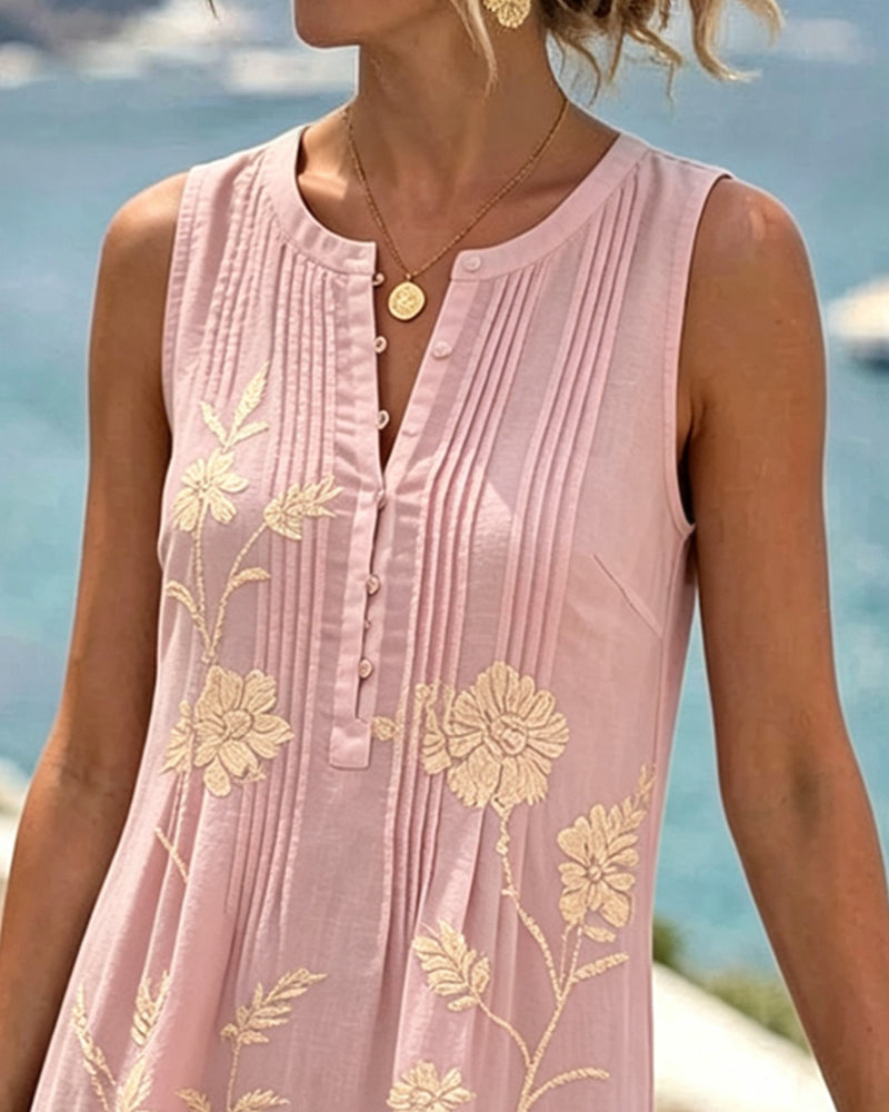 Juliette | Pleated Floral Shift Dress