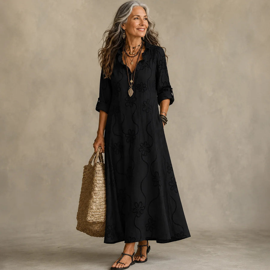 Sienna™ |  Flower-print summer dress that conceals the tummy
