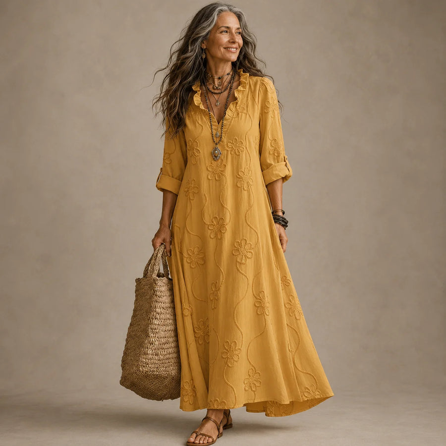 Sienna™ |  Flower-print summer dress that conceals the tummy