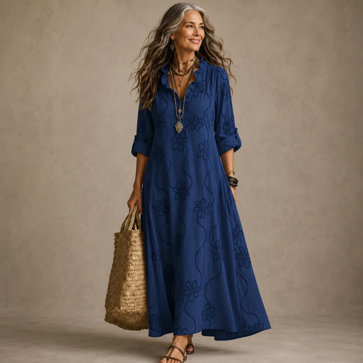 Sienna™ |  Flower-print summer dress that conceals the tummy