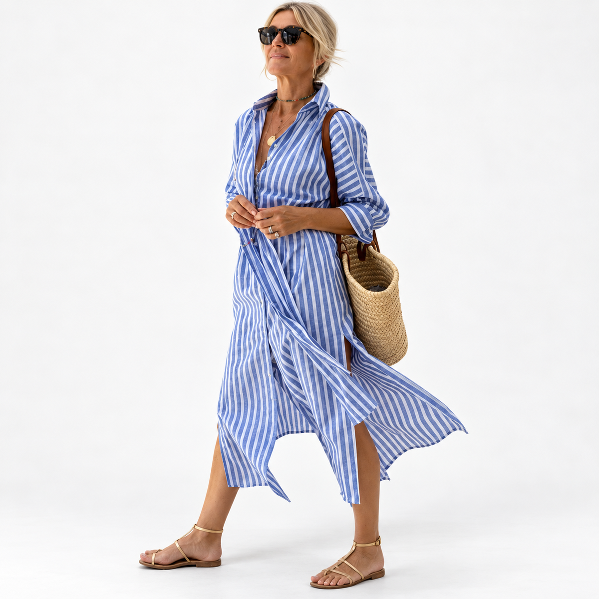 Chloe | Elegant Striped Summer Dress