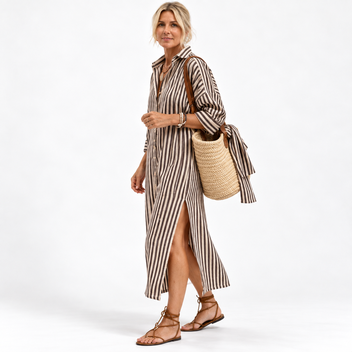 Chloe | Elegant Striped Summer Dress