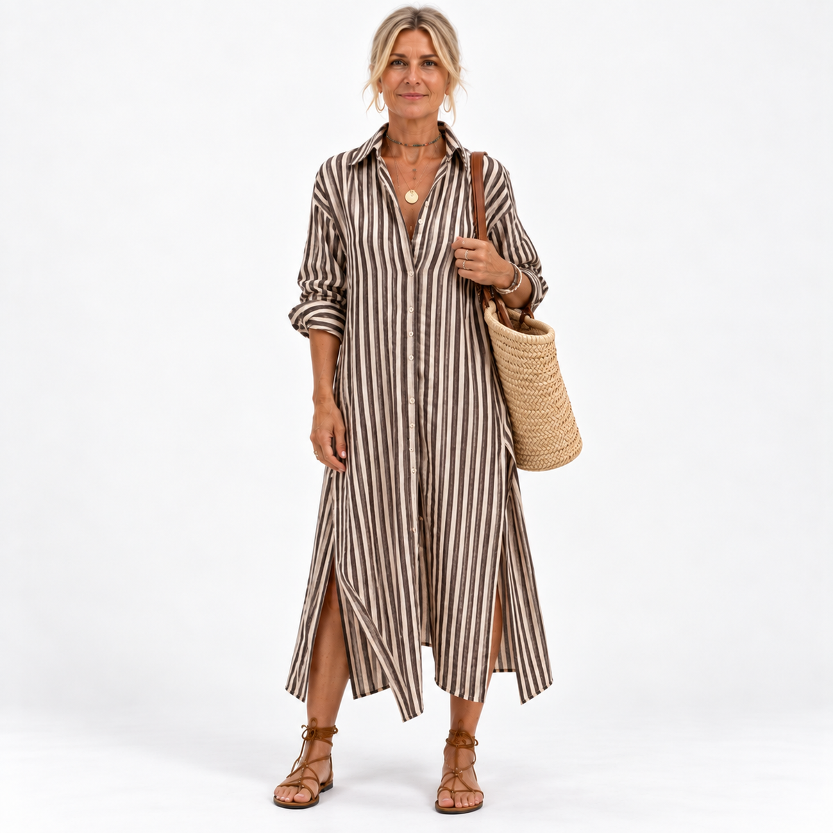 Chloe | Elegant Striped Summer Dress