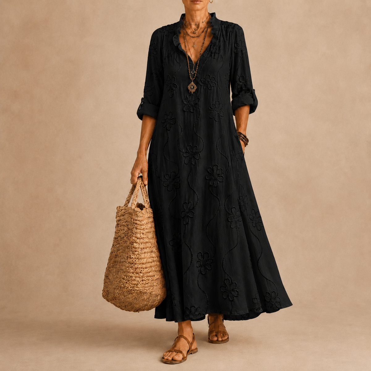 Sienna™ |  Flower-print summer dress that conceals the tummy