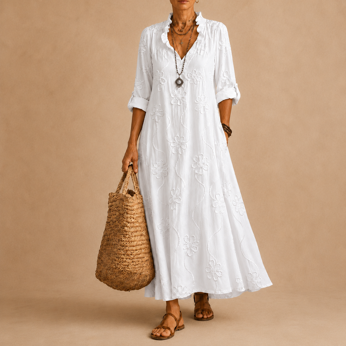 Sienna™ |  Flower-print summer dress that conceals the tummy