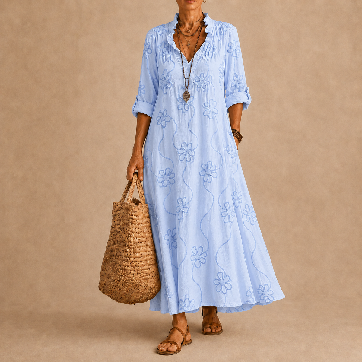 Sienna™ |  Flower-print summer dress that conceals the tummy