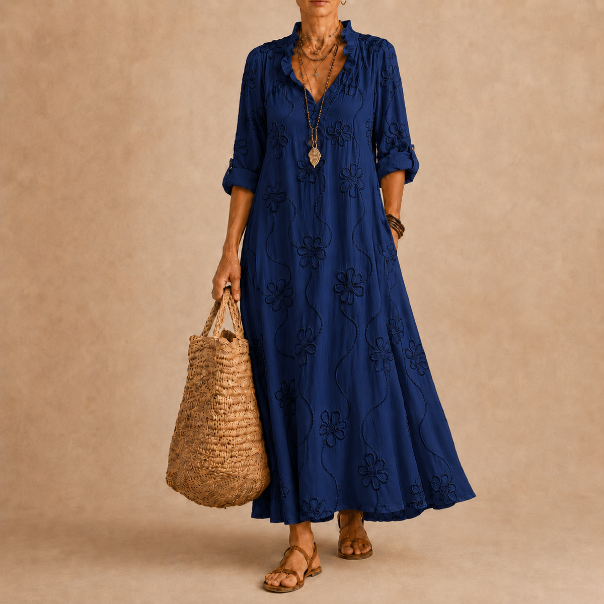 Sienna™ |  Flower-print summer dress that conceals the tummy