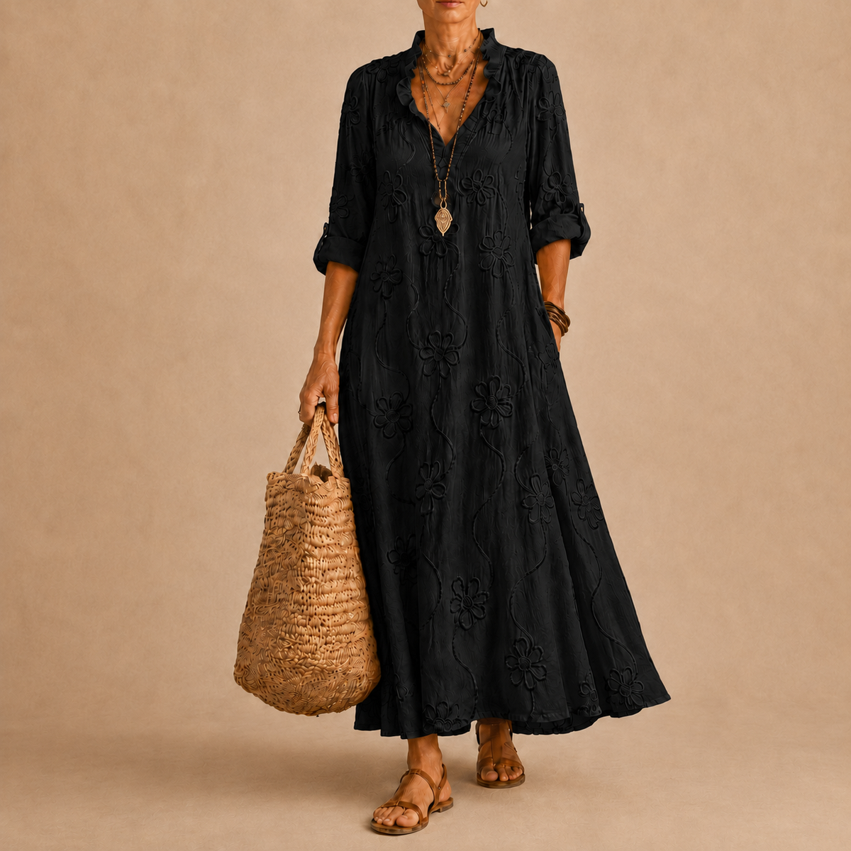 Sienna™ |  Flower-print summer dress that conceals the tummy