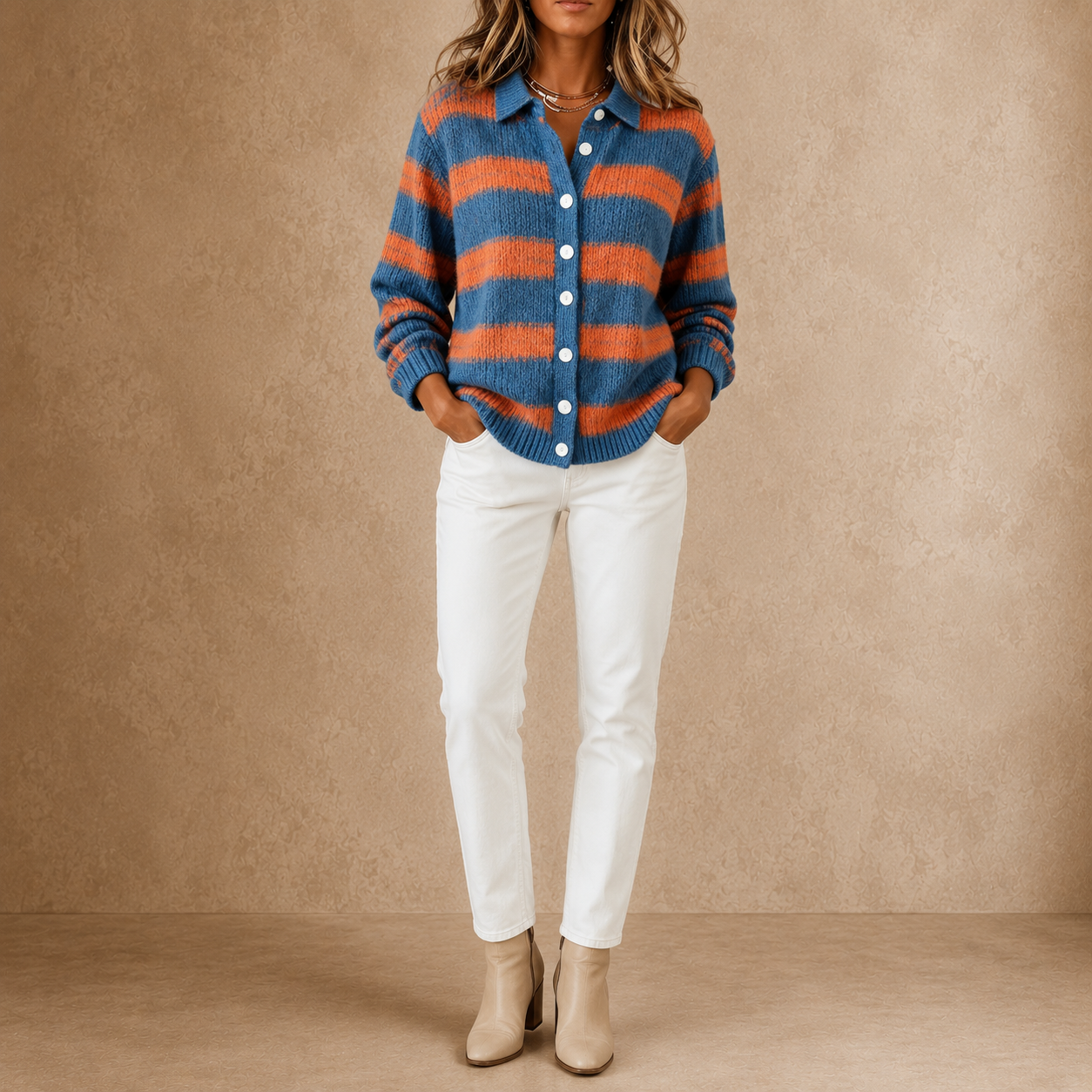 Livia | Striped Knitted Cardigan
