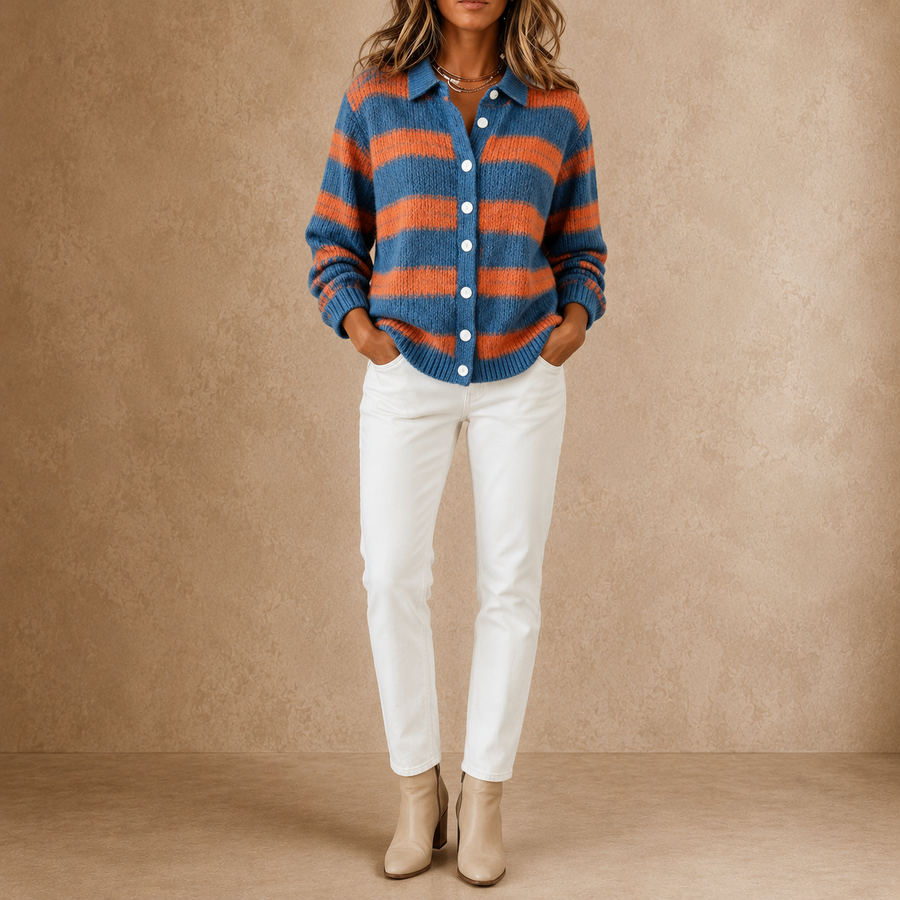 Livia | Striped Knitted Cardigan