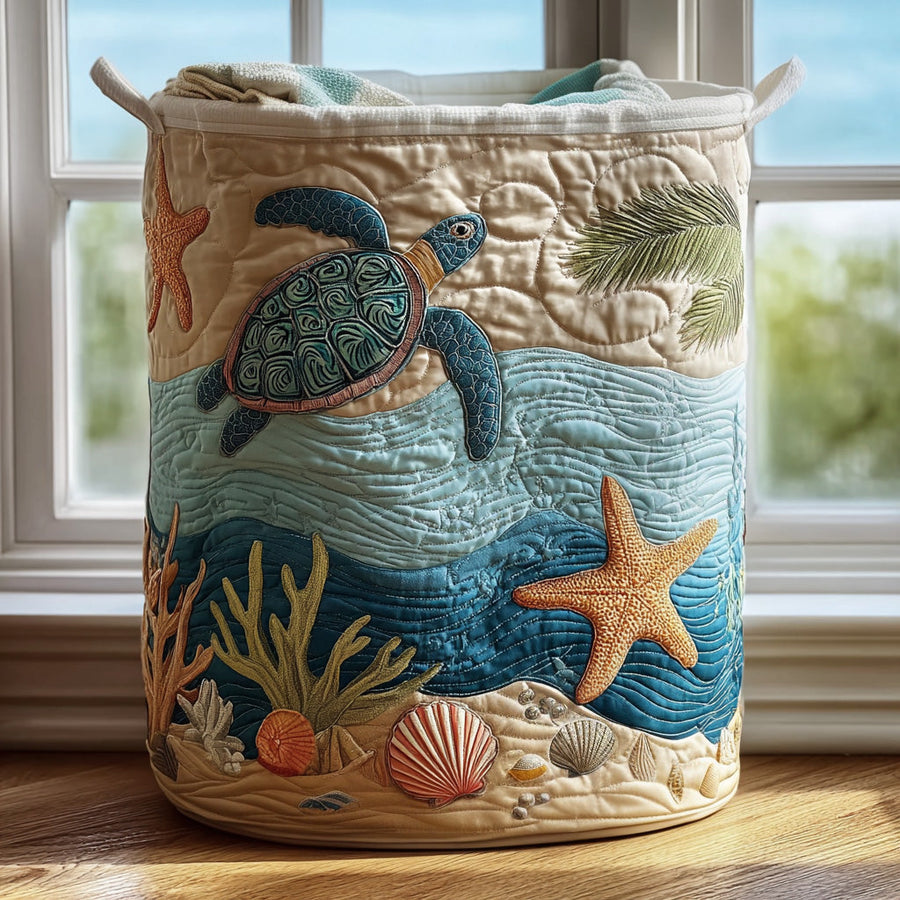 Ocean Turtle Escape Laundry Basket