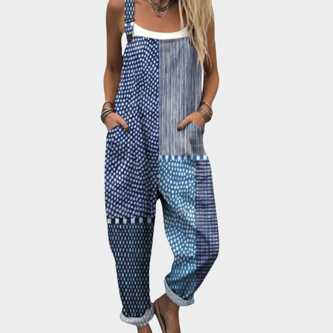 Soft Botanical Print Dungaree
