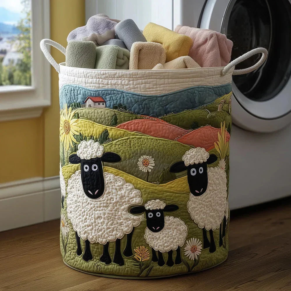 Lisa's Hand-Quilted Sheep Basket
