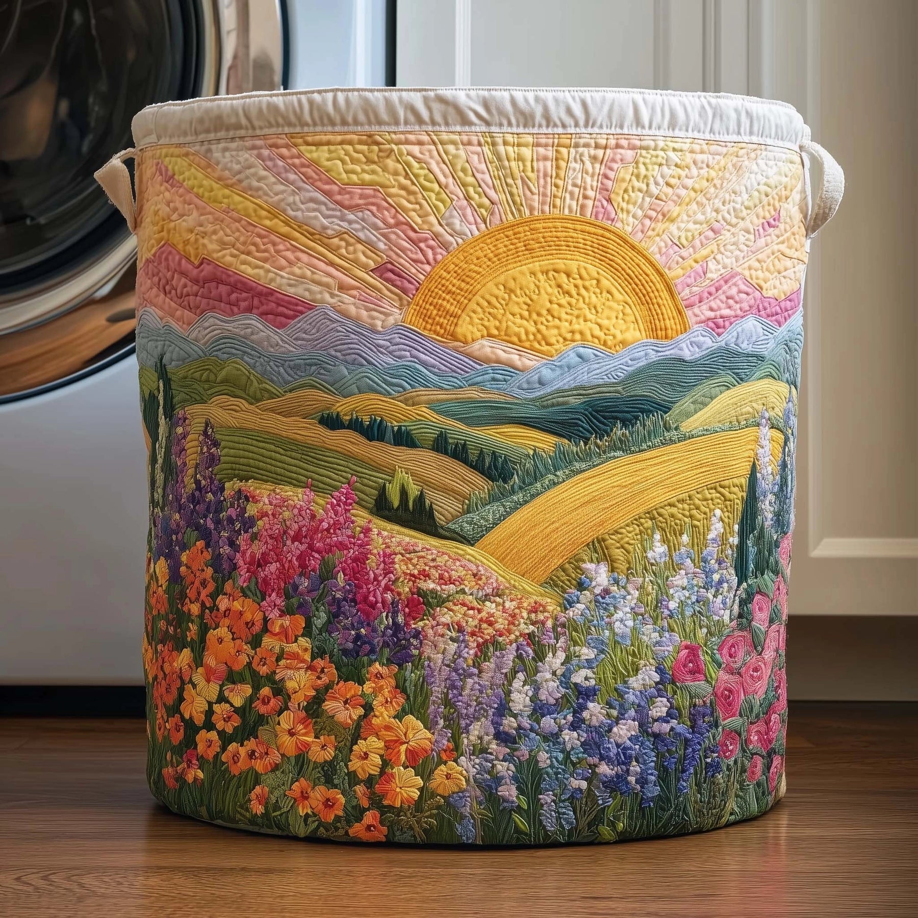 Lisa's Hand-Quilted Sheep Basket