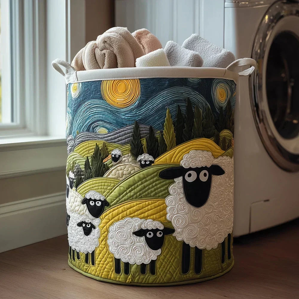 Lisa's Hand-Quilted Sheep Basket