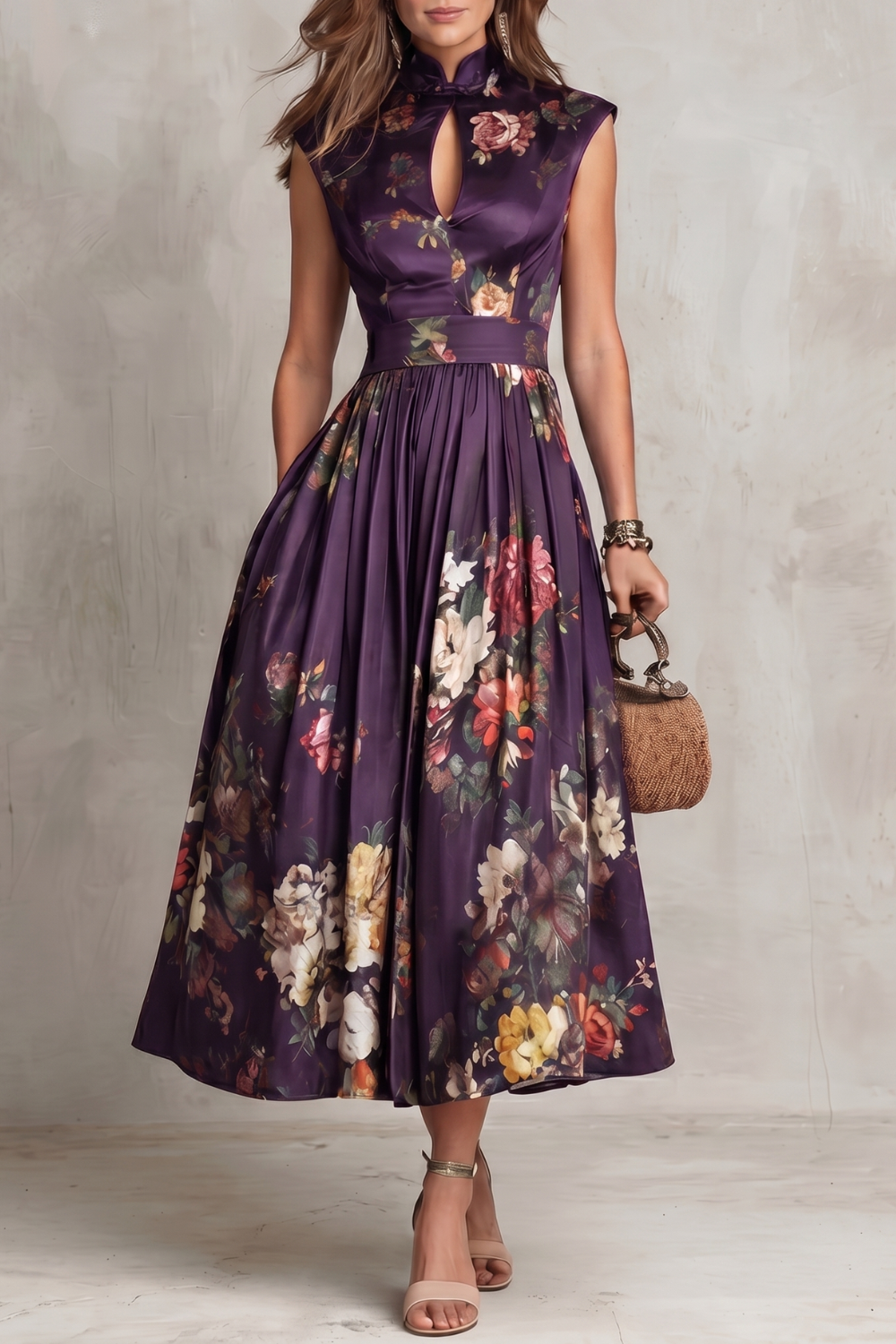 Noirelle – Vintage floral elegance – Midi dress