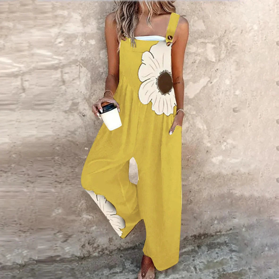 Daisy Meadow Print Dungaree