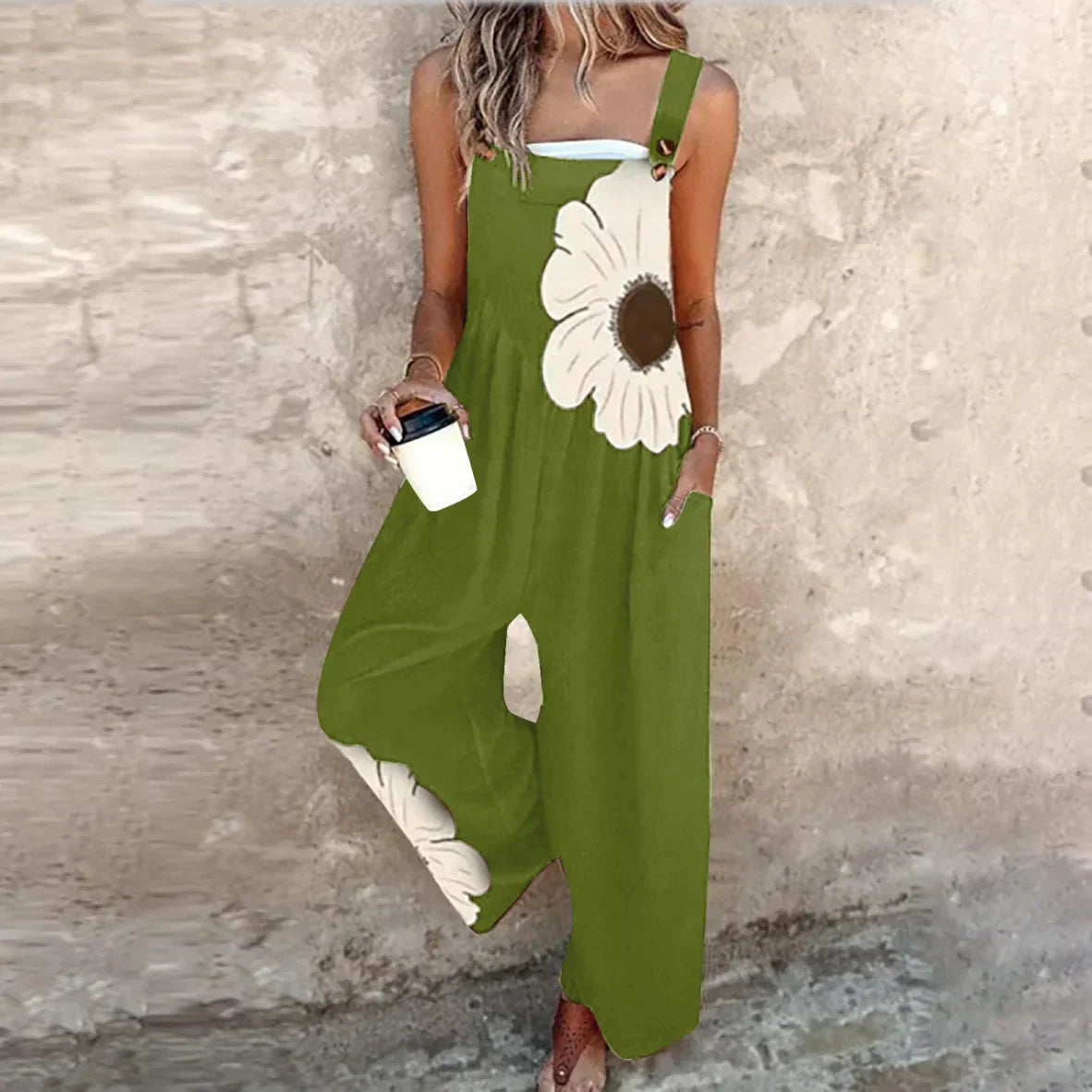 Daisy Meadow Print Dungaree