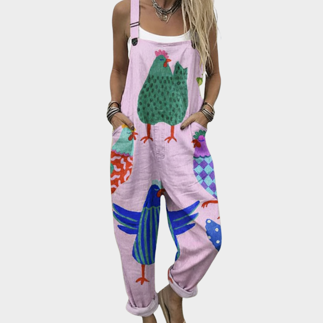 Whimsical Floral Dungaree
