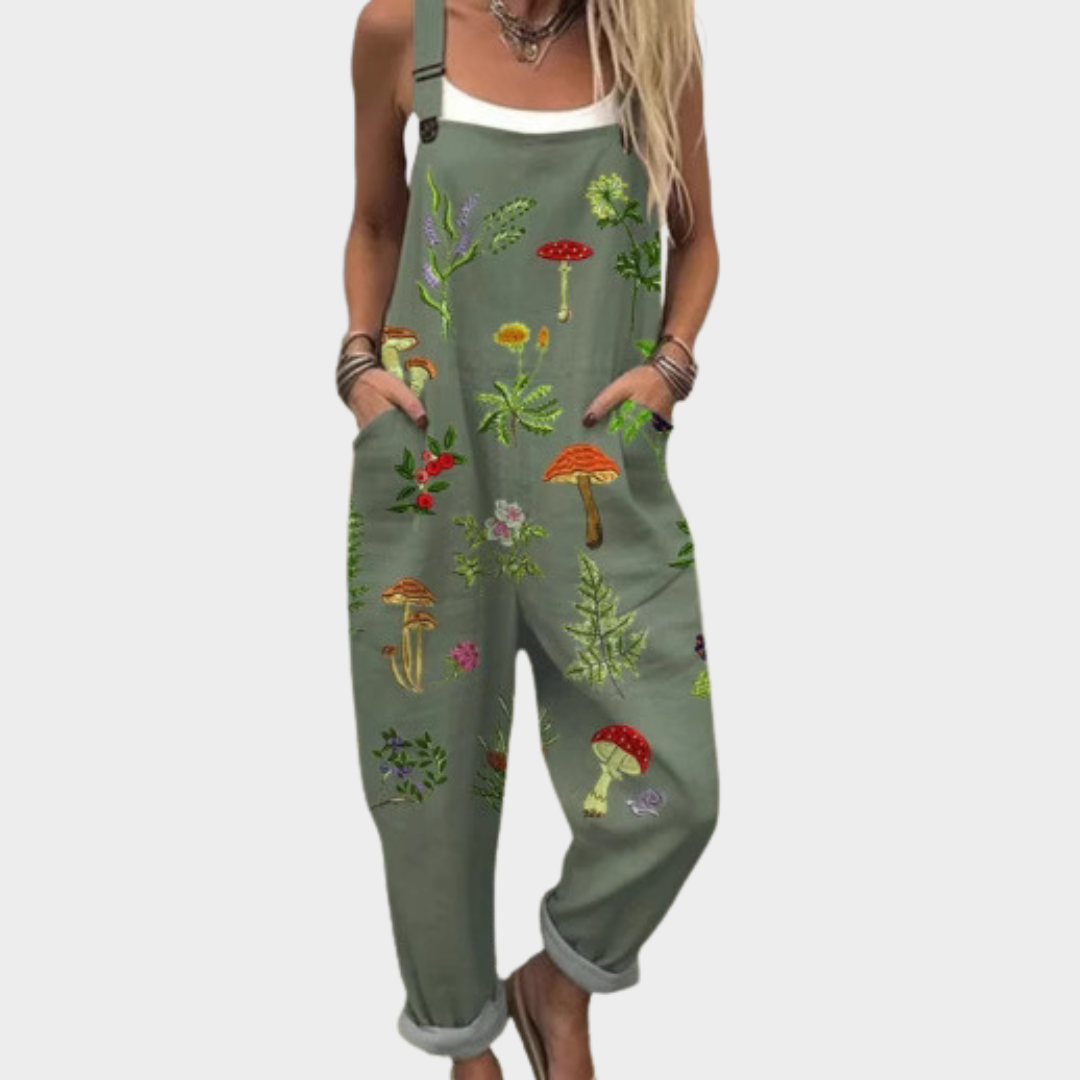 Fresh Floral Print Dungaree