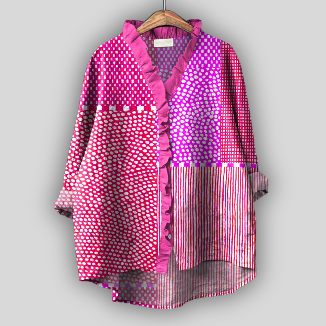 Ottilie Patchwork Dot Blouse